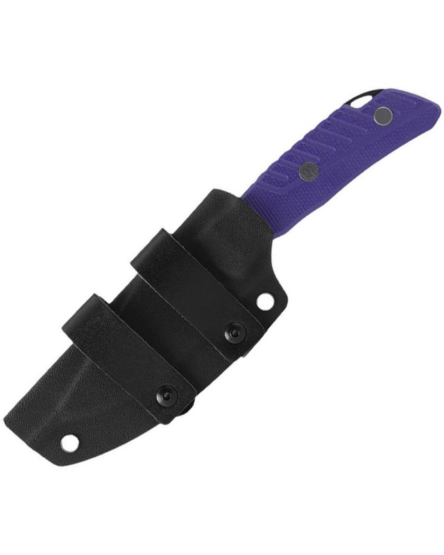 Petrified Fish Barracude N690 stainless steel grey stonewash finish blade purple G10 handle