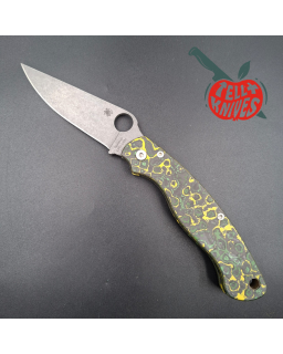 Spyderco Military full custom blackwash S30V stainless steel blade Jungle Fatcarbon scales