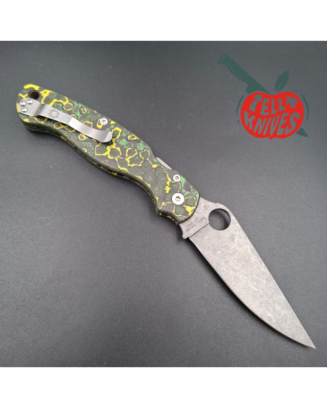 Spyderco Military full custom blackwash S30V stainless steel blade Jungle Fatcarbon scales
