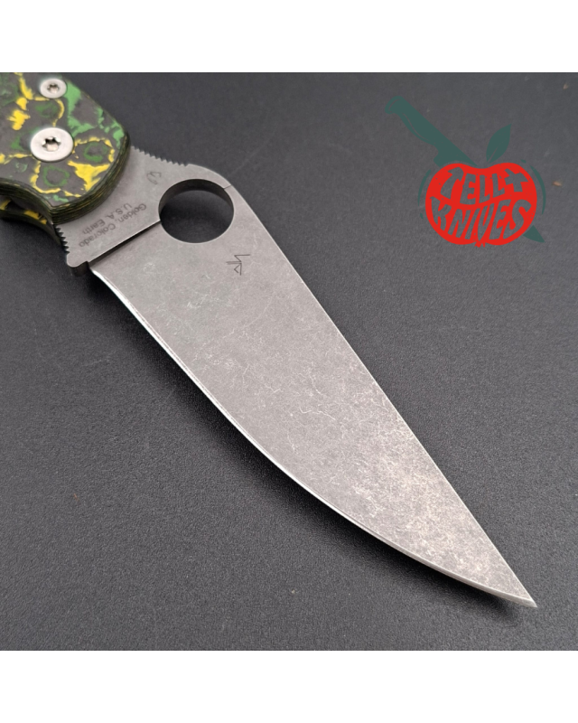 Spyderco Military full custom blackwash S30V stainless steel blade Jungle Fatcarbon scales
