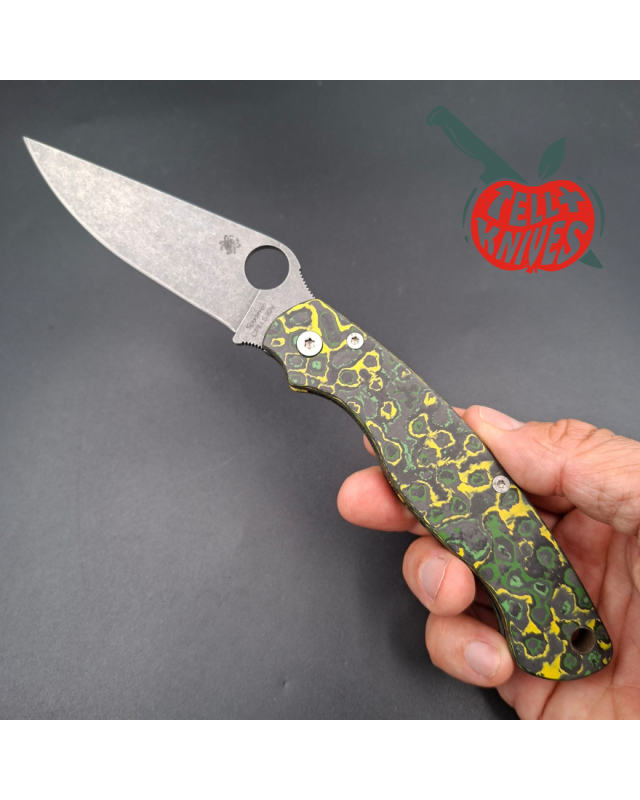 Spyderco Military full custom blackwash S30V stainless steel blade Jungle Fatcarbon scales