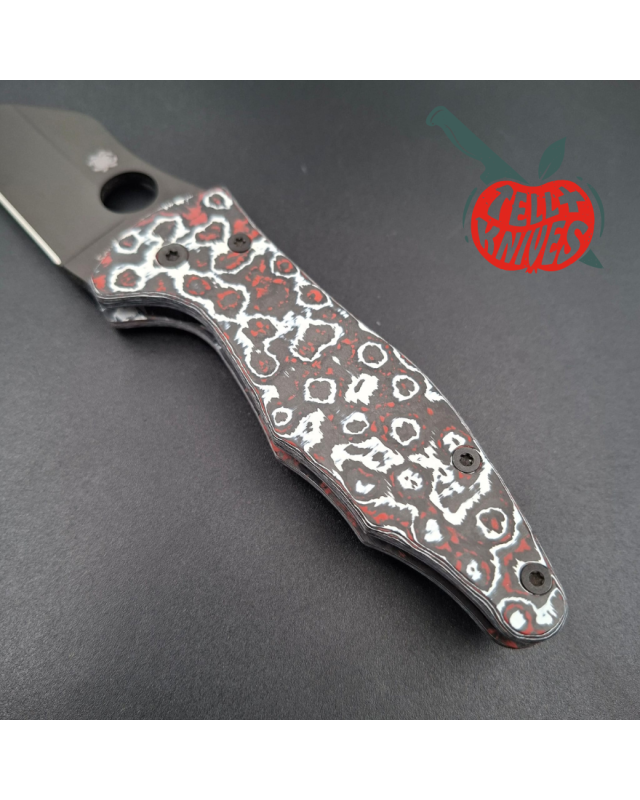 Spyderco Yojimbo DLC black S30V stainless steel blade SnowFire Fatcarbon scales