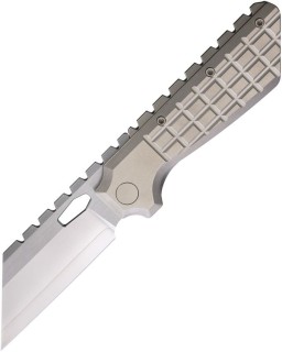 North Mountain Blade Gripped V2 SLD-Magic SAN MAI steel Reverse Tanto Blade Grey Titanium handle