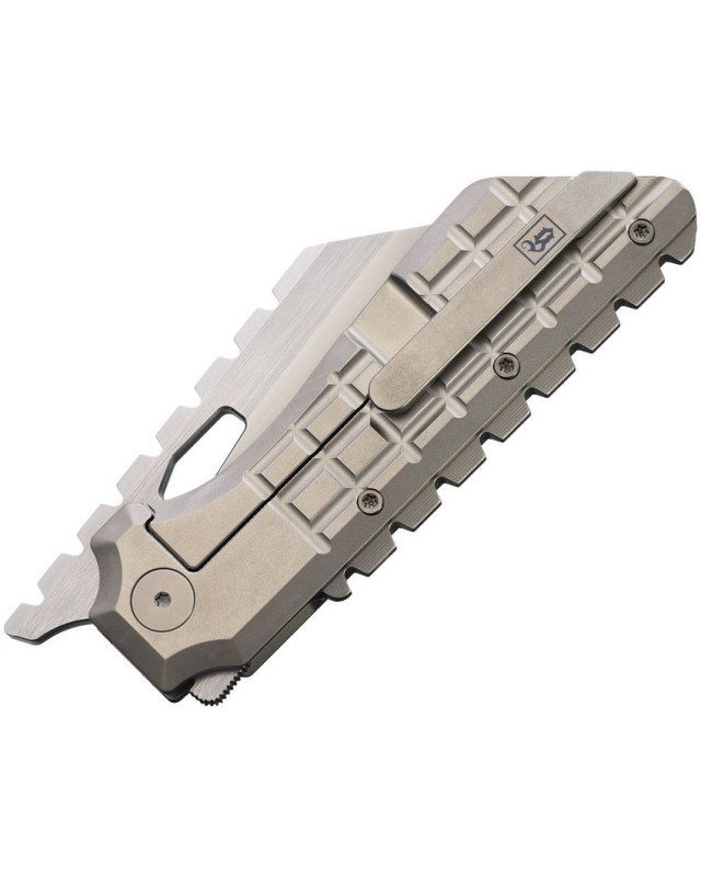 North Mountain Blade Gripped V2 SLD-Magic SAN MAI steel Reverse Tanto Blade Grey Titanium handle