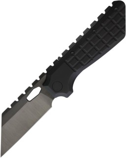 North Mountain Blade Gripped V2 black DLC coated SLD-Magic SAN MAI steel Reverse Tanto Blade Black Titanium handle