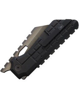 North Mountain Blade Gripped V2 black DLC coated SLD-Magic SAN MAI steel Reverse Tanto Blade Black Titanium handle