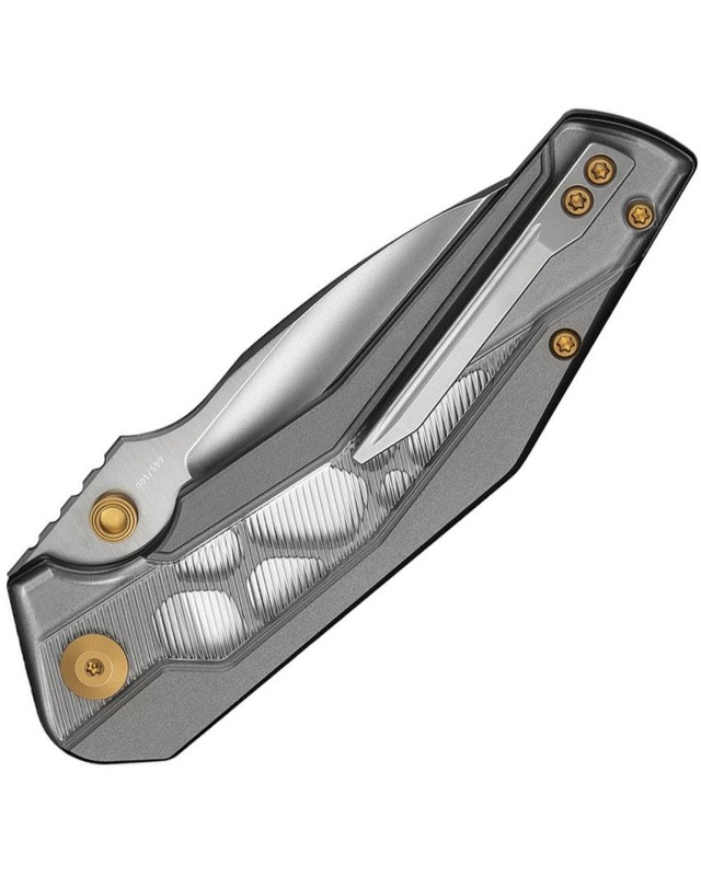CIVIVI Wellmax Limited Edition Satin Finish 14C28N stainless steel Gray Aluminum Handle Lexan Inlay