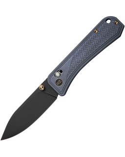WE Knife Co Bougie Banter Crossbar Lock S45VN premium steel blade with blackwash finish, Blue Titanium handle