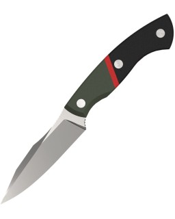 Kizer Cutlery Hissbite, satinierte AEB-L-Edelstahlklinge, schwarzer, roter und grüner G10-Griff