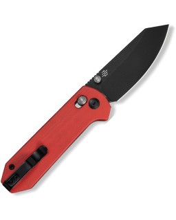 Coltello pieghevole CIVIVI Yonder in acciaio 14C28N con finitura blackwash, chiusura Crossbar Lock e impugnatura in G10 rosso