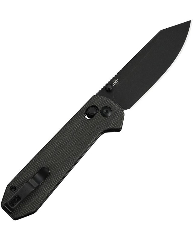 CIVIVI Over Yonder 14C28N stainless steel Blackwash blade Crossbar Lock Dark Green Canvas Micarta handle