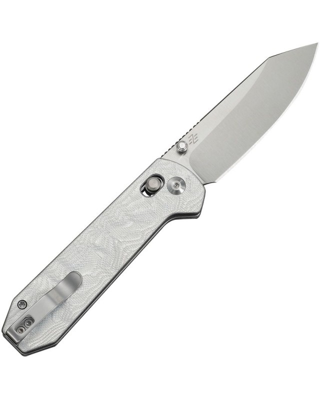 CIVIVI Over Yonder 14C28N stainless steel blade with a satin finish, Crossbar Lock, aluminium foil, G10 handle