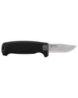 MORA Amberg Compact 12C27 aus Edelstahl mit schwarzem „Skies“-Polymergriff und Scheide