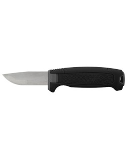 MORA Amberg Compact 12C27 aus Edelstahl mit schwarzem „Skies“-Polymergriff und Scheide