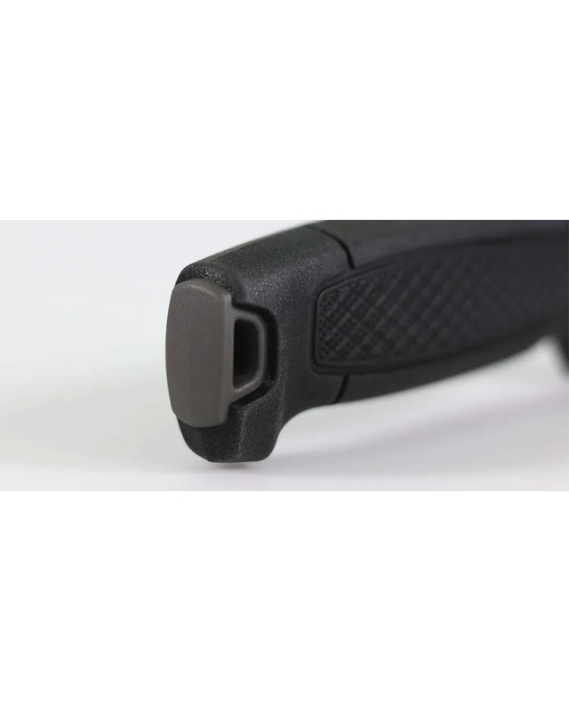 MORA Amberg with a black carbon steel blade, Black Skies polymer handle and sheath