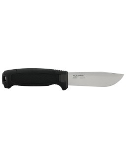 MORA Amberg Fullflat Hunting 14C28 aus Edelstahl mit „Black Skies“-Polymergriff und Scheide