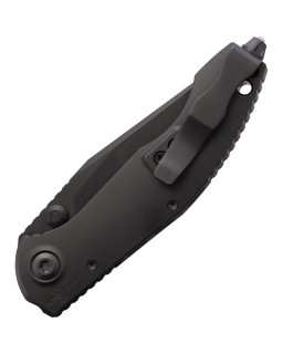 Custom Knife Factory Marfione Sokosha black DLC coated M398 blade black Titanium handle with black carbon fiber inlay