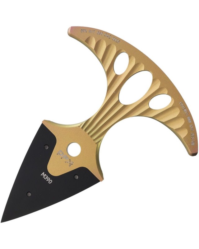 HIT Dagger M390 blade, gold titanium handle, legal in Switzerland