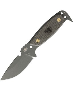 DPx Gear HEST Original-Messer mit feststehender Klinge aus grau beschichtetem D2-Stahl und grünem Canvas-Micarta-Griff