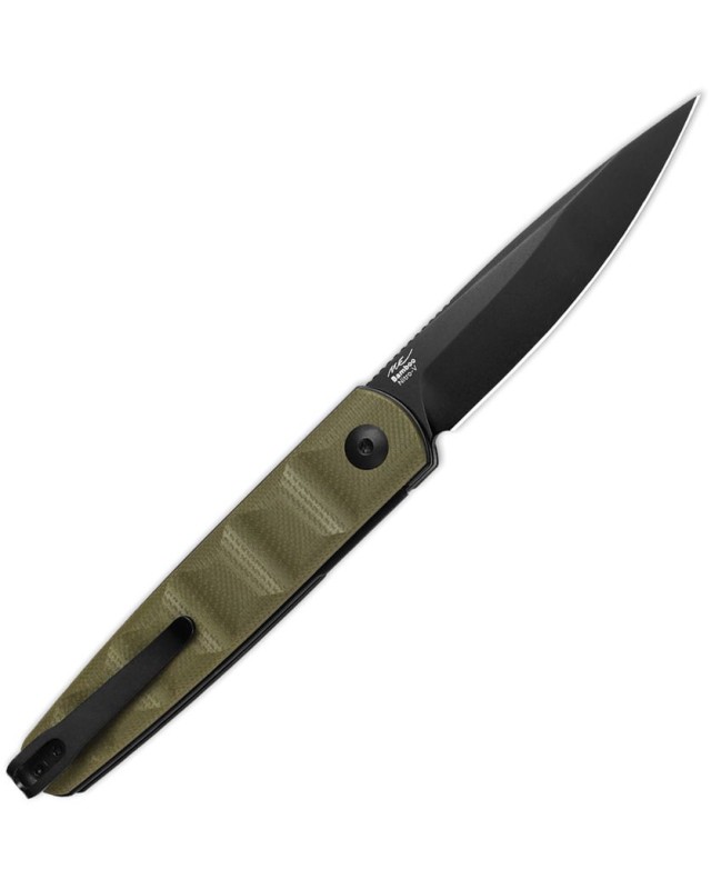Kizer Cutlery Bambus-Klappmesser, Klinge aus Nitro-V-Edelstahl mit Blackwash-Oberfläche, Linerlock, OD-grüner G10-Griff