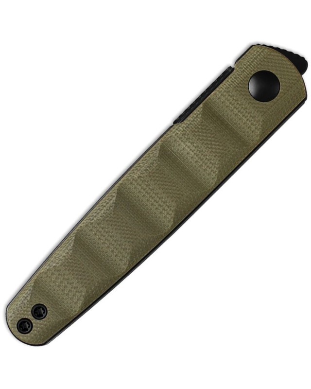 Kizer Cutlery Bambus-Klappmesser, Klinge aus Nitro-V-Edelstahl mit Blackwash-Oberfläche, Linerlock, OD-grüner G10-Griff