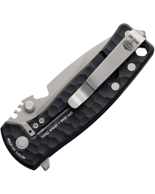 DPx Gear HEST F M390 Klinge aus Stahl mit Stonewash-Finish, Griff aus gehämmertem schwarzem Titan