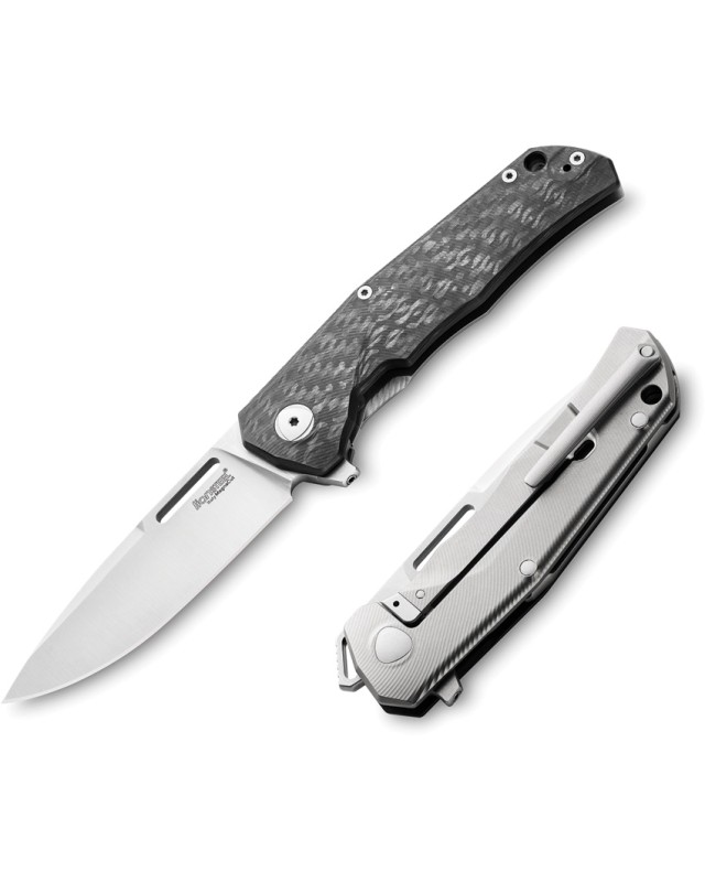 LionSteel Q4TTRO Folding Knife  CPM-MagnaCut Steel, Brown Micarta, Titanium Handle