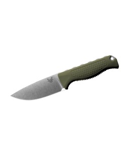 Benchmade Steep Country Hunting Knife stonewash S30V steel green santoprene handle