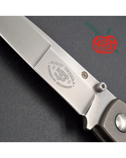 1994 Bob Terzuola Custom Knife TTF-6 50th Anniversary CPM154 steel mammoth bark scales
