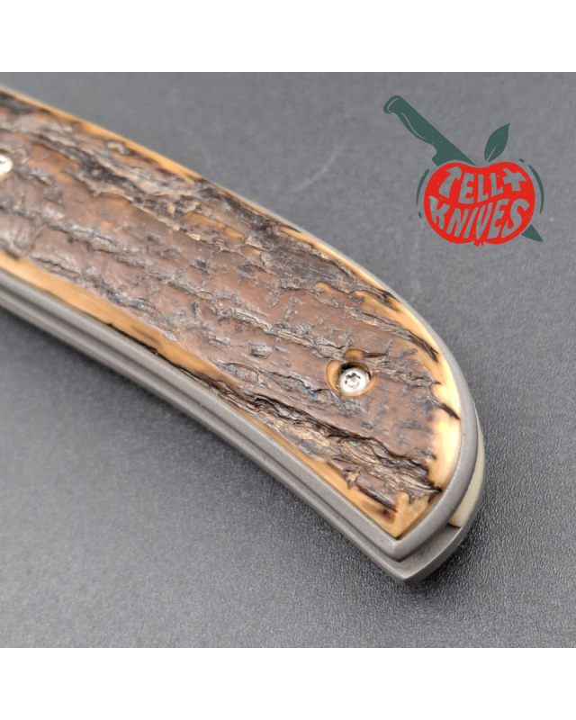 1994 Bob Terzuola Custom Knife TTF-6 50th Anniversary CPM154 steel mammoth bark scales