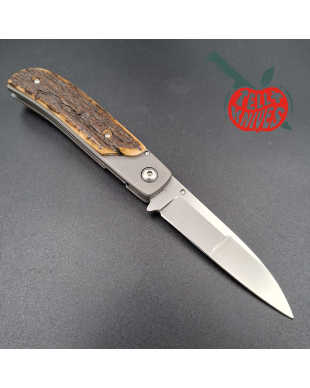 1994 Bob Terzuola Custom Knife TTF-6 50th Anniversary CPM154 steel mammoth bark scales