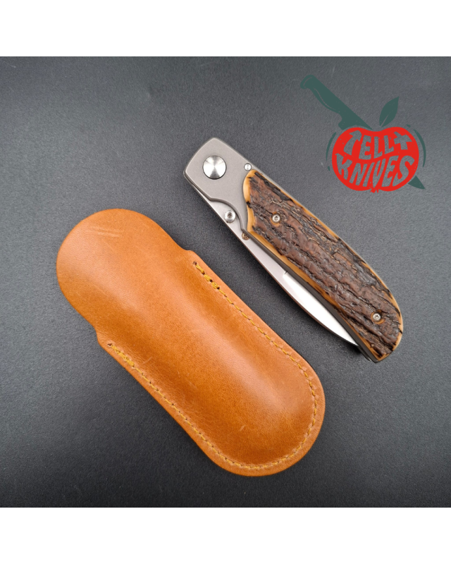 1994 Bob Terzuola Custom Knife TTF-6 50th Anniversary CPM154 steel mammoth bark scales