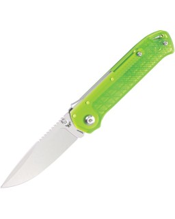 FLYTANIUM Arcade Lite stonewash AUS-10A acciaio inossidabile Shark-Lock manico in poliresina verde digitale