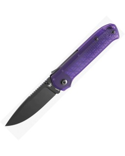 FLYTANIUM Arcade Lite, schwarz, DLC-beschichtet, AUS-10A-Edelstahl, Shark-Lock, Atomic Purple, Polyresin-Griff