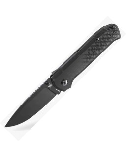 FLYTANIUM Arcade Lite Black, DLC-beschichtet, AUS-10A-Edelstahl, Shark-Lock, rauchschwarzer Polyresin-Griff