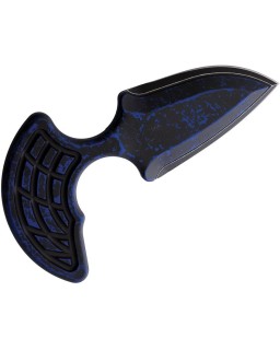 Sleight Push Dagger, Blackwash, CPM-20CV steel, Battleworn, blue aluminium handle, legal in Switzerland
