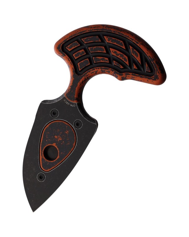 Sleight Push Dagger, Blackwash, CPM-20CV steel, Battleworn, orange aluminium handle, legal in Switzerland