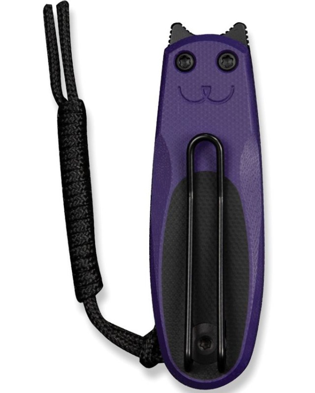 Civivi Purr Slip Joint, satin-finish Nitro V steel reverse tanto blade, purple and black G10 handle