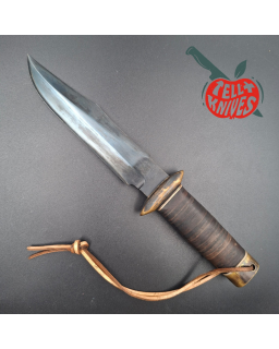 La Grotte du Loup SOG Vietnam Replica forged carbon steel blade brass guard and pommel stacked leather handle