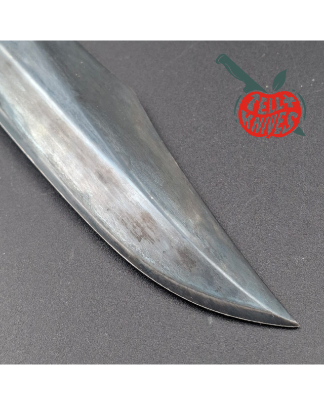 La Grotte du Loup SOG Vietnam Replica forged carbon steel blade brass guard and pommel stacked leather handle