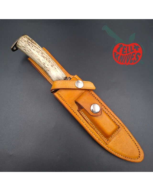 La Grotte du Loup Big Game Hunter forged carbon steel blade stag handle