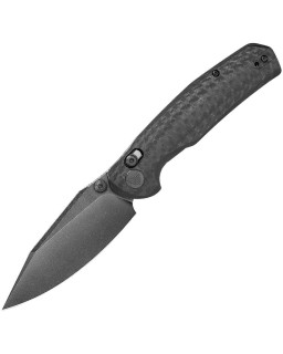 Trivisa Hornet 14C28N, Klinge aus Edelstahl mit Blackwash-Oberfläche, Crossbar-Lock, schwarzer G10-Griff mit Carbonfaser-Muster