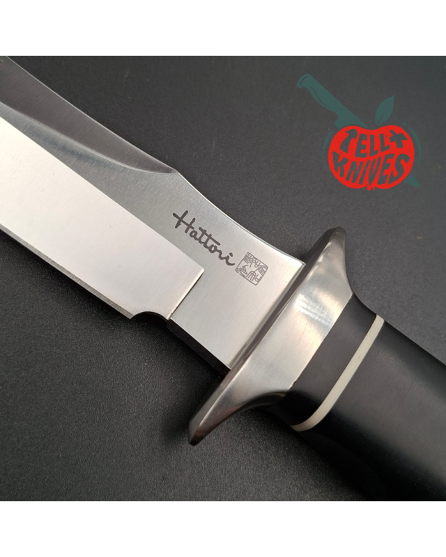 Hattori TV-3 S.O.G. Coltello Bowie in acciaio inossidabile AUS-8 con manico in micarta nera