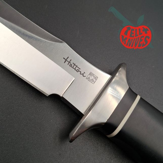Hattori TV-3 S.O.G. Bowie-Messer aus AUS-8-Edelstahl mit schwarzem Micarta-Griff