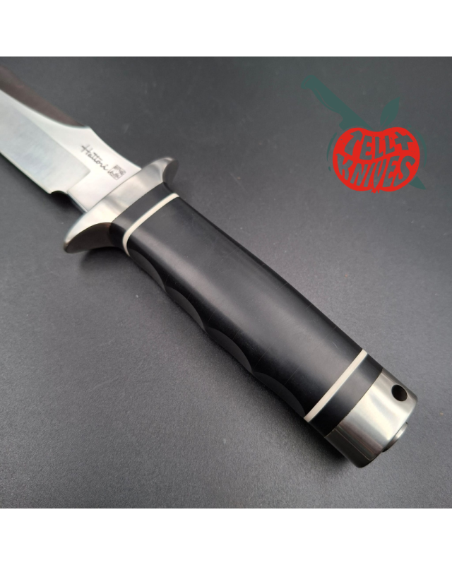 Hattori TV-3 S.O.G. Coltello Bowie in acciaio inossidabile AUS-8 con manico in micarta nera