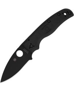 Spyderco Shaman Lightweight Compression Lock con lama in acciaio inossidabile CTS-BD1 con finitura nera e manico in FRN nero