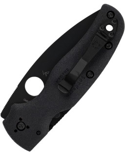 Spyderco Shaman Lightweight Compression Lock black finish CTS-BD1 stainless blade black FRN handle
