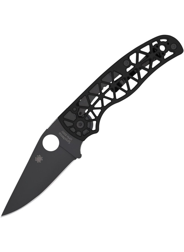 Spyderco Edgerati S30V steel Black DLC coated blade black aluminium handle compression lock