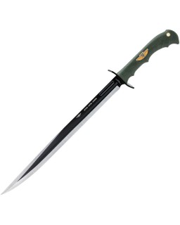 United Cutlery USMC Marine Recon Sword Black coated stainless steel blade OD green Nylon handle black nylon sheath