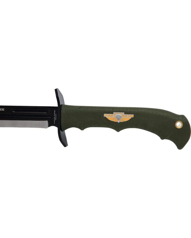 United Cutlery USMC Marine Recon Sword Black coated stainless steel blade OD green Nylon handle black nylon sheath